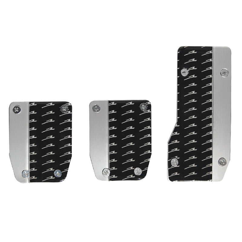 Set pedali con superficie antiscivolo, 3 pezzi, argento/nero