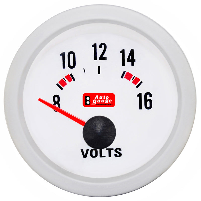 Voltmetro bianco da 2 pollici Auto Gauge