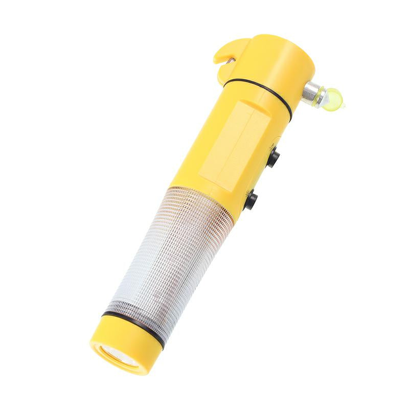 Lampada di emergenza LED con luce di avvertimento, taglia cinture e frangivetro