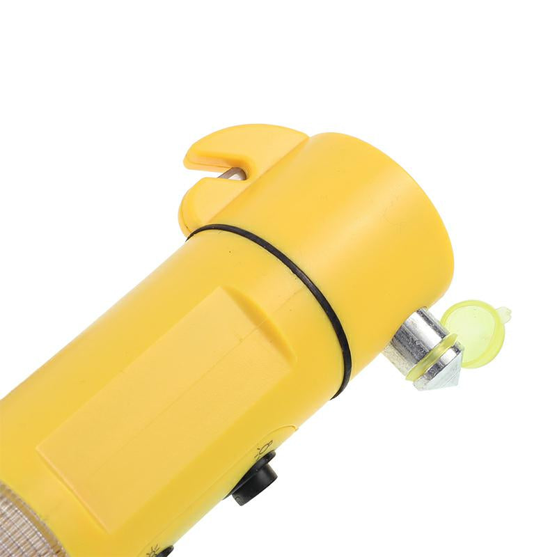 Lampada di emergenza LED con luce di avvertimento, taglia cinture e frangivetro