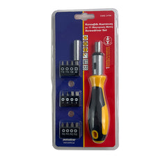 Set di cacciaviti a cricchetto con 11 inserti magnetici
