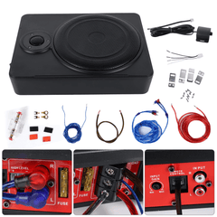 10” slim aktiv subwoofer til bil – 600W under sædet med tilbehør og installationsmuligheder