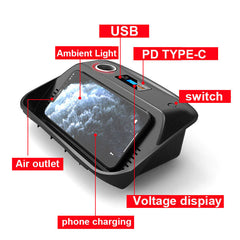 Toyota Corolla 2019-2025 Caricatore wireless per telefono con ricarica rapida da 15W 