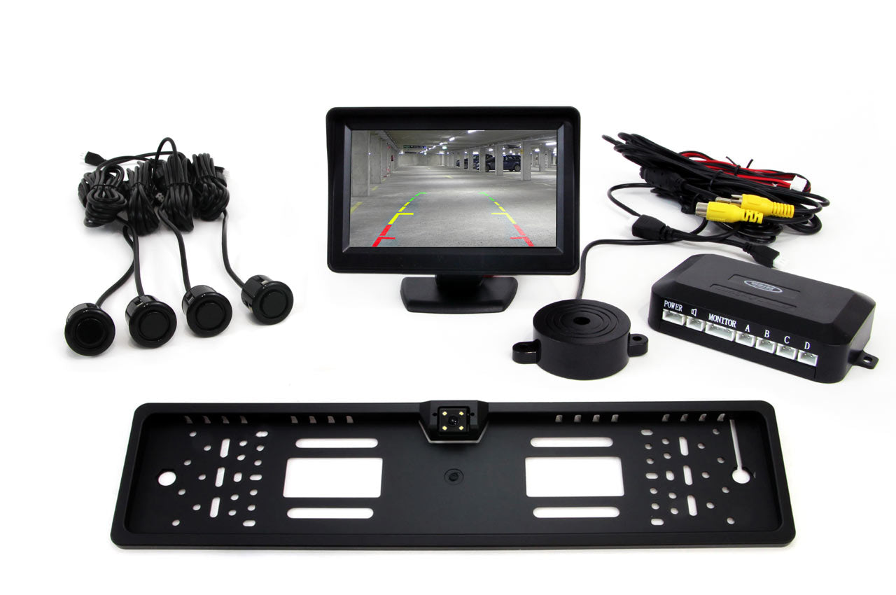 Assistente al parcheggio con display TFT da 4,3 pollici, telecamera e sensori