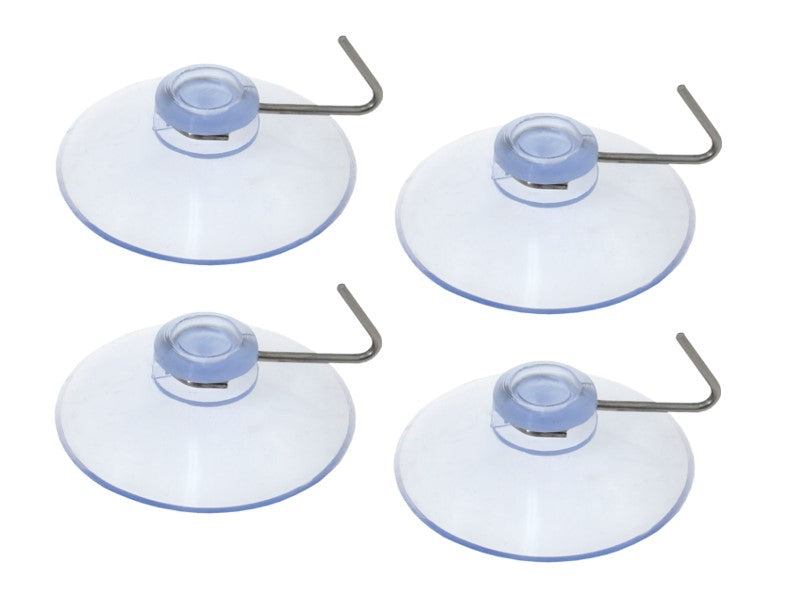 Ventose trasparenti con ganci in metallo 40 mm, 4 pezzi