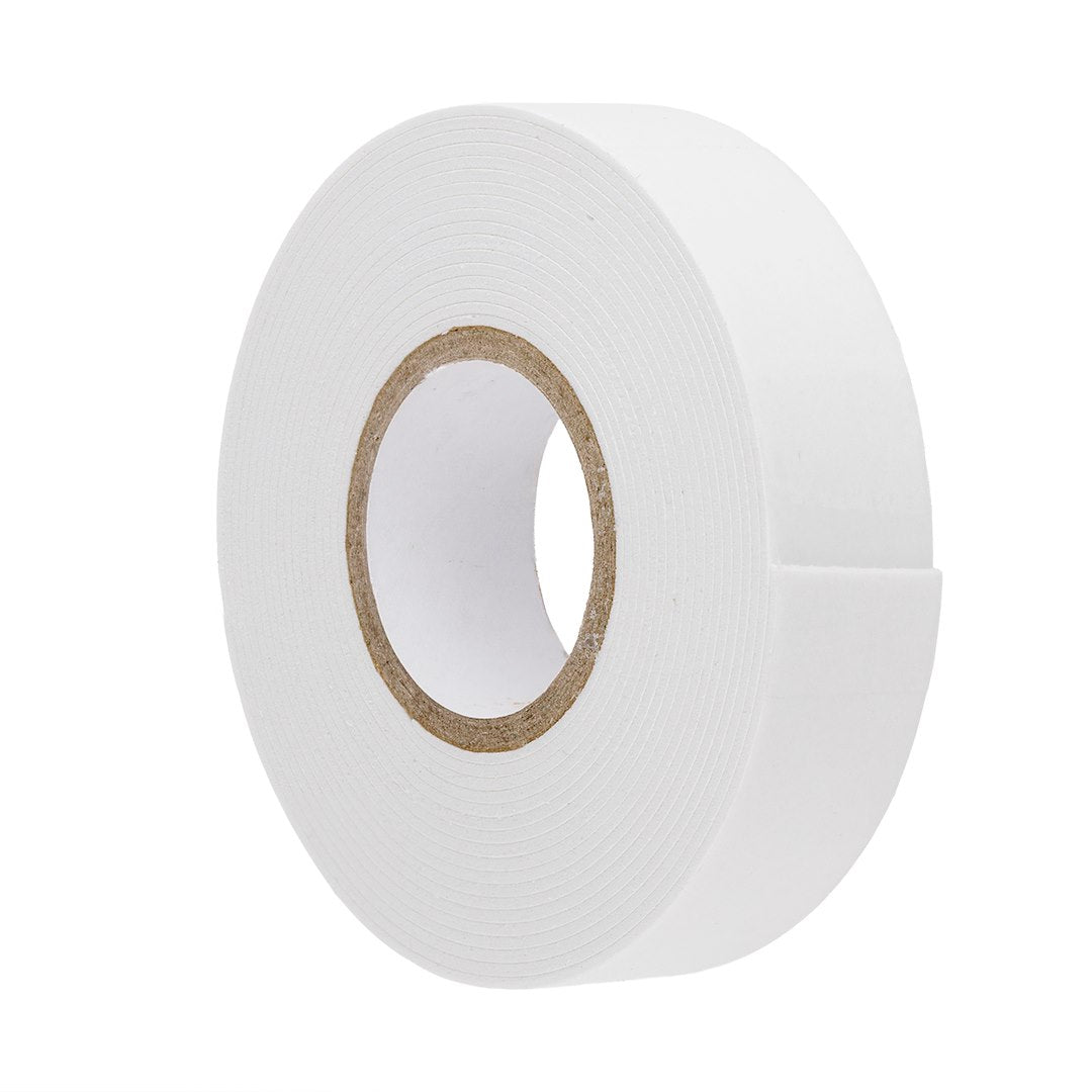 Nastro in schiuma biadesivo bianco 1 mm x 19 mm x 3 m