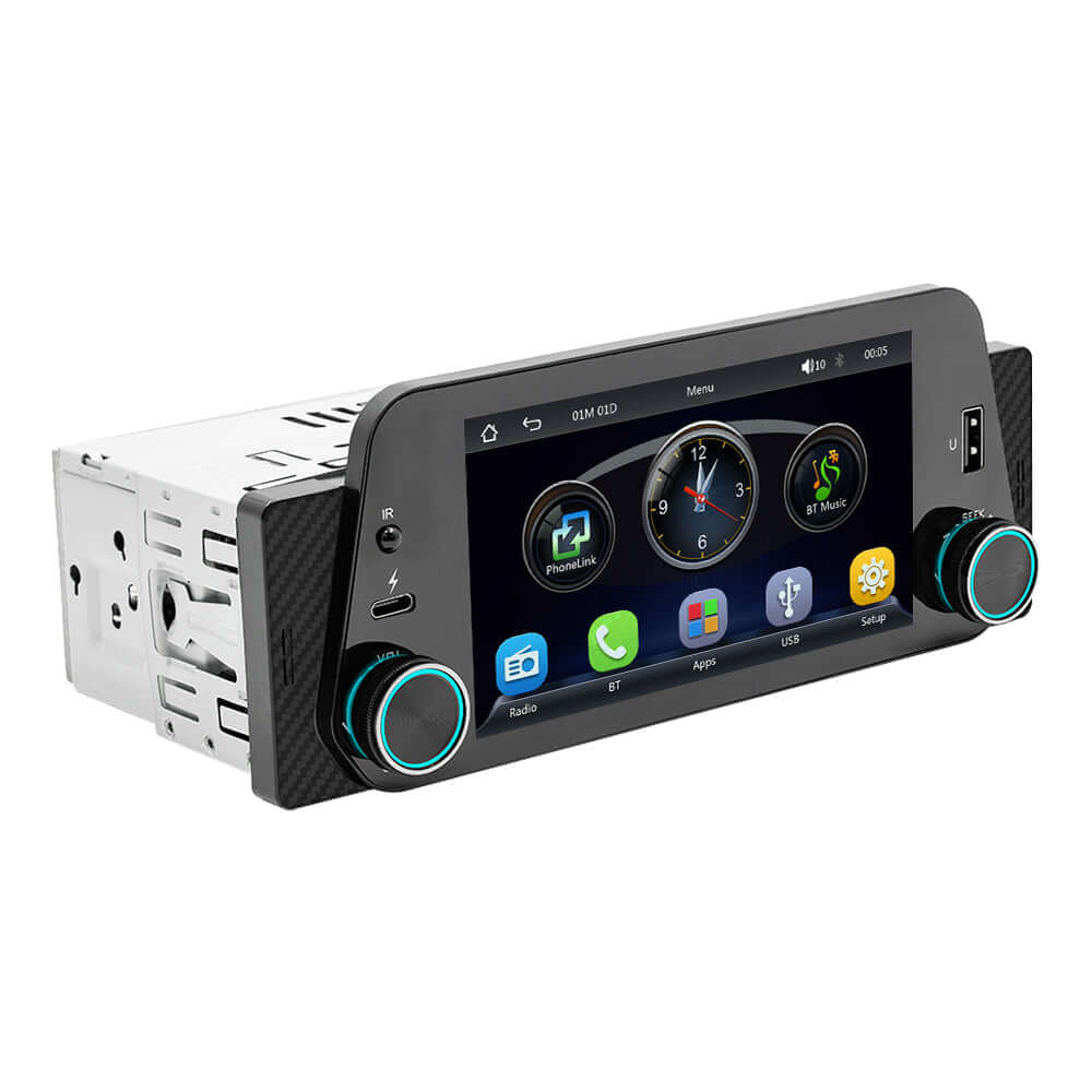 Universel - 5" 1-din radio m. Apple Carplay og Android Auto – Bilmedie.dk
