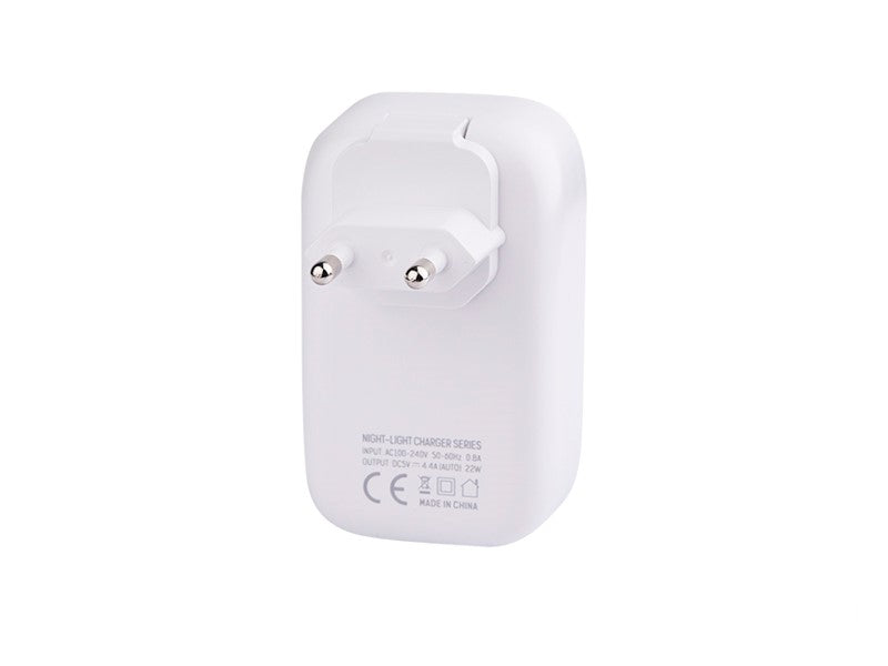 Caricatore da viaggio con 4 USB-A e luce LED touch