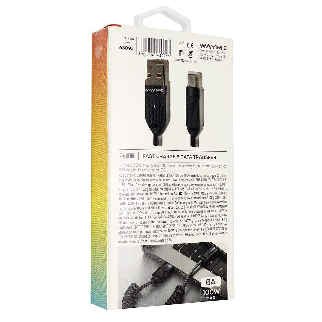 Cavo USB-C intrecciato per ricarica e sincronizzazione fino a 100W