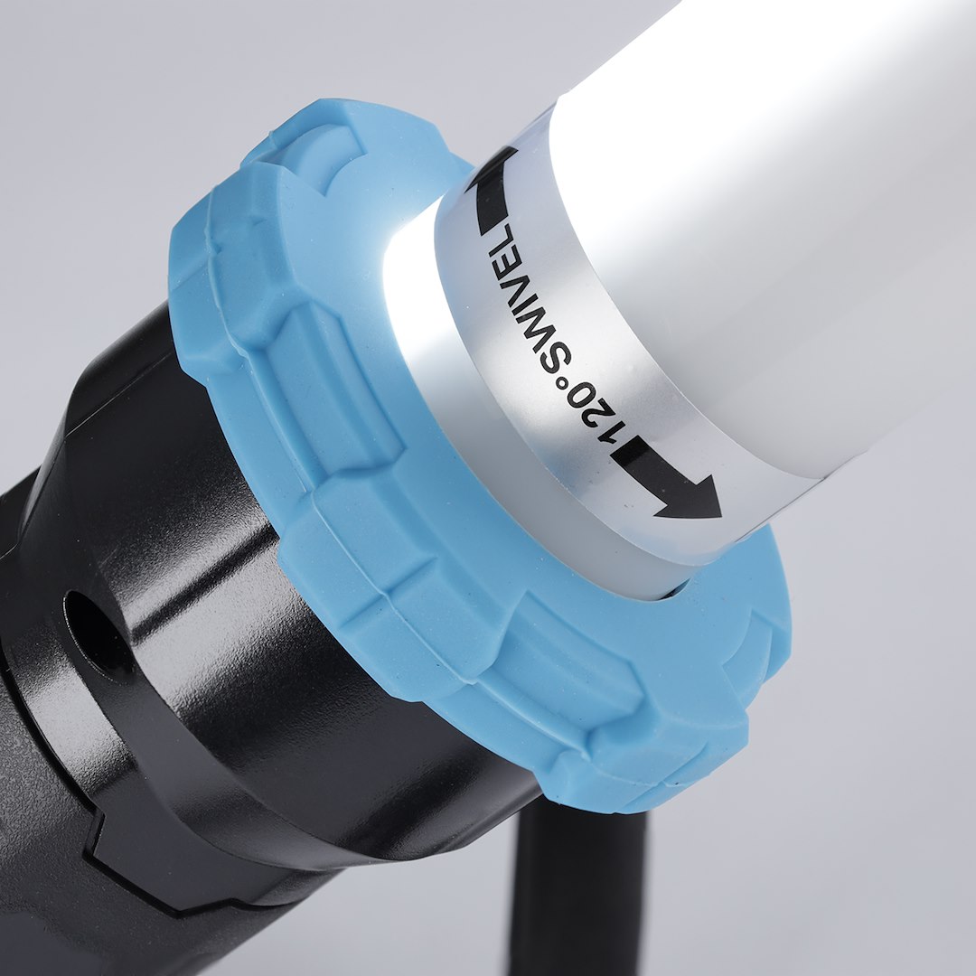 Lampada da lavoro LED sottocofano con clip rivestite in gomma