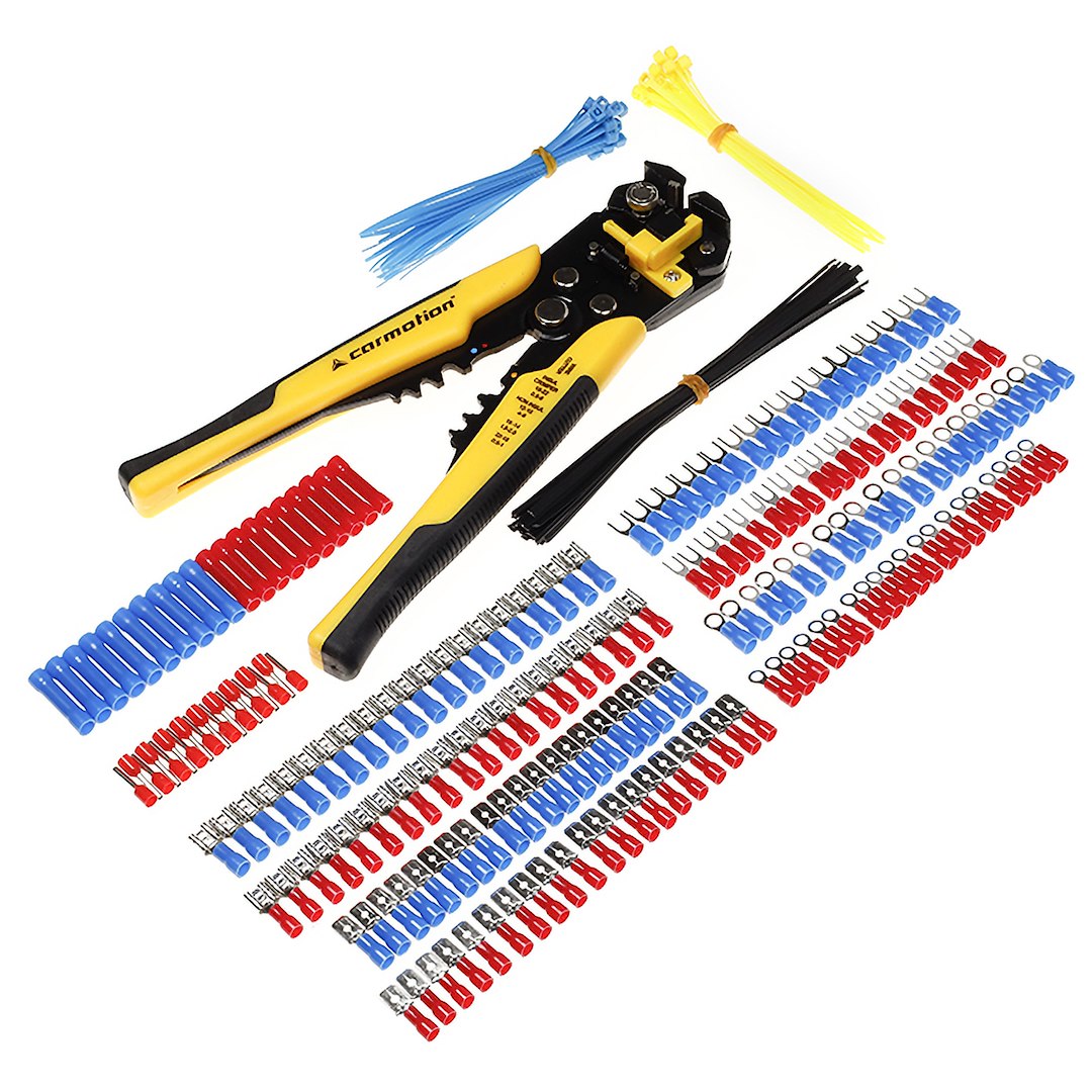 Pinza spelafili con capicorda e fascette fermacavo CARMOTION