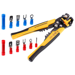 Pinza spelafili in set con capicorda e fascette fermacavo