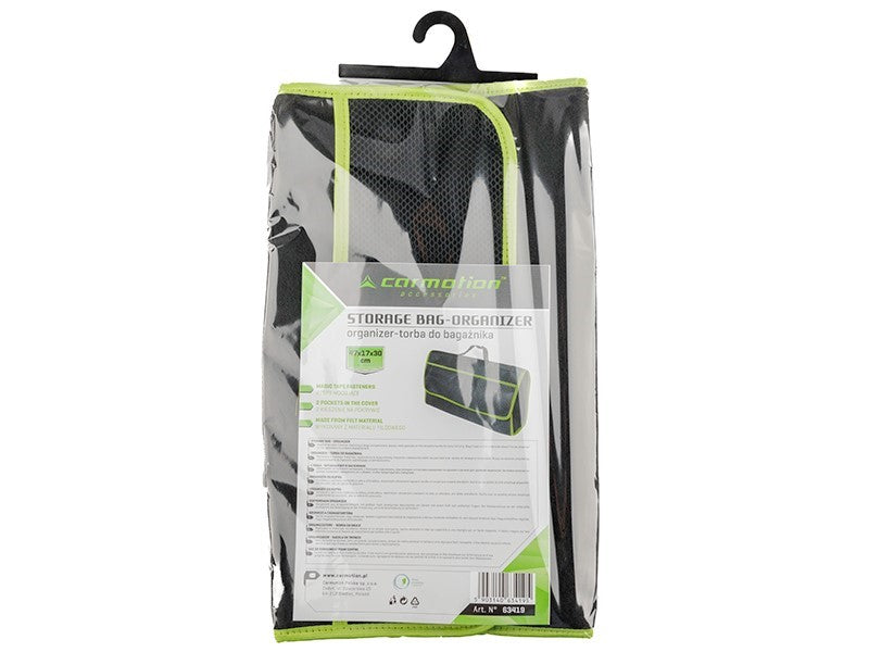 Organizer per bagagliaio in feltro con velcro sul lato inferiore
