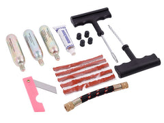 Kit riparazione pneumatici tubeless con CO2 e 17 pezzi
