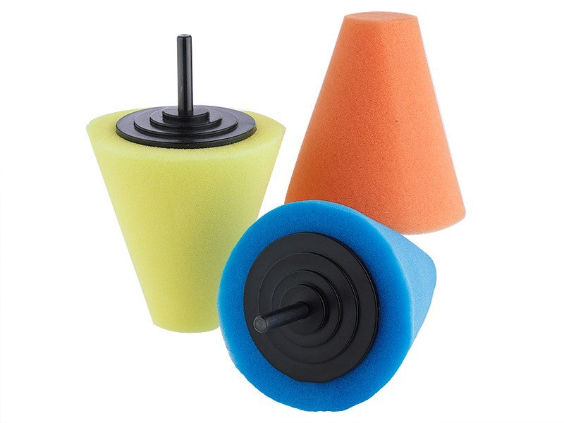 Coni per lucidatura 3 pz con adattatore M6 a forma di cono tronco