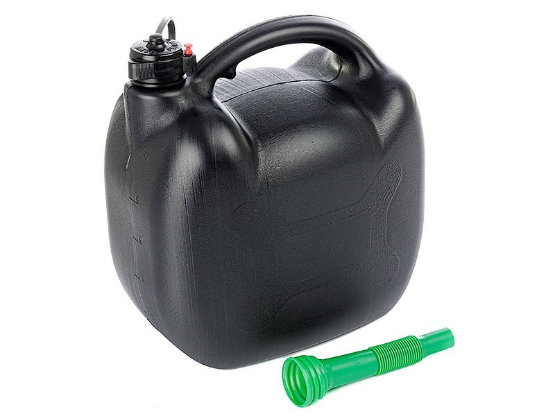 Tanica carburante ovale in plastica da 10 l nera con tappo