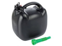 Tanica carburante ovale in plastica da 10 l nera con tappo