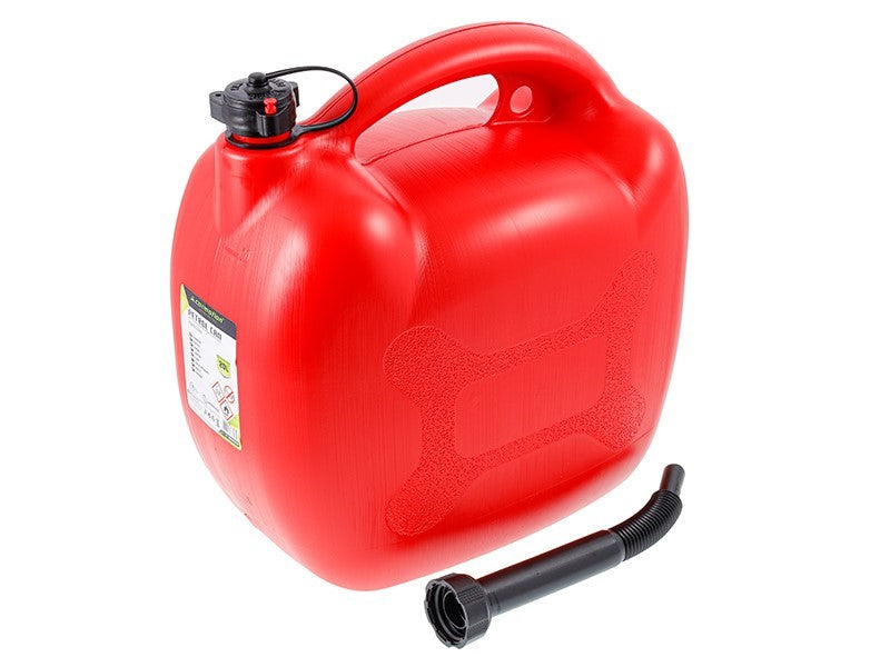 Tanica carburante ovale rossa in plastica con capacità di 20 litri
