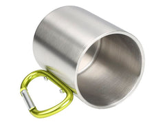 Tazza in acciaio inox con manico a moschettone
