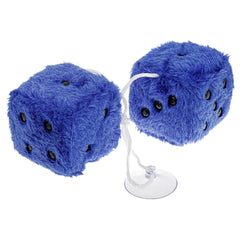 Dadi in peluche blu per auto 60x60 mm
