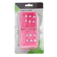 Dadi in peluche rosa per auto con cordino per appenderli