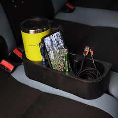 Portabicchieri nero con organizer per auto, con spazio per tazze e bottiglie