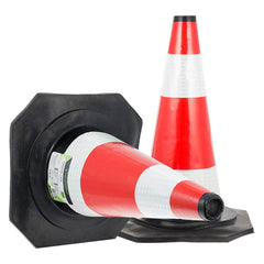 Cono di segnalazione in gomma flessibile da 45 cm