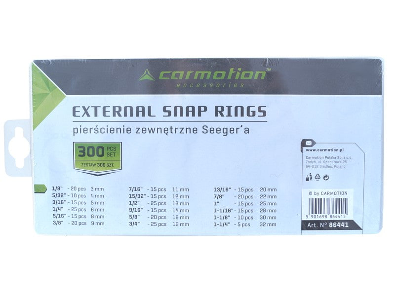 Assortimento di anelli Seeger esterni in diverse misure