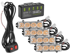 Kit luci di emergenza CARMOTION 12V 16W con 4 pezzi e telecomando
