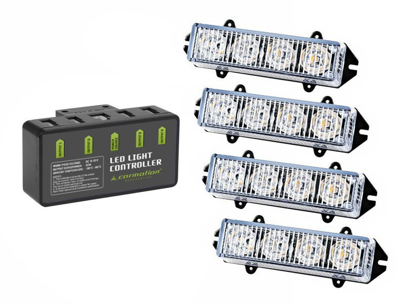 Set di 4 luci di emergenza arancioni per veicoli a 12V