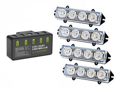 Set di 4 luci di emergenza arancioni per veicoli a 12V