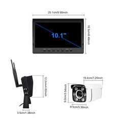 Kit telecamera posteriore wireless con schermo da 10,1", zoom 30x e visione notturna – 12V/36V 