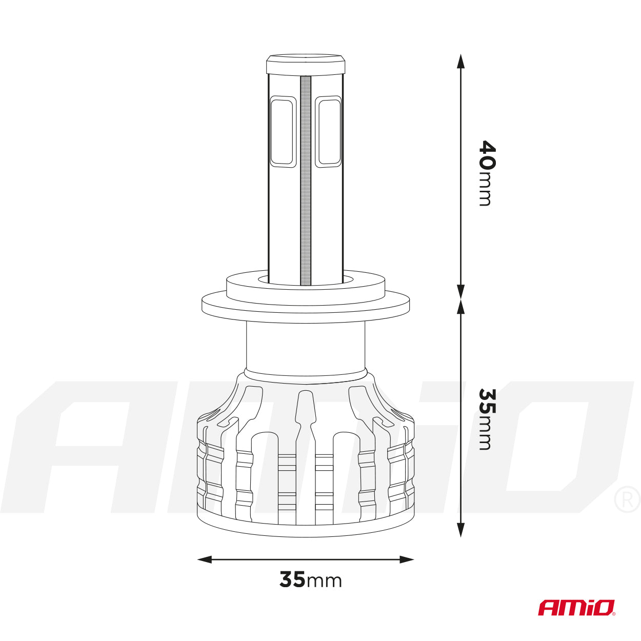 Dimensioni della lampadina LED COB