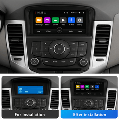 Chevrolet Cruze 09-14 - autoradio da 7" con Apple CarPlay e Android Auto, confronto installazione prima e dopo