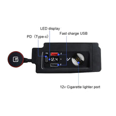Honda Accord 8. Generation 2008-2013 USB-C Hurtigoplader og 12V Splitter til Cigarettænder