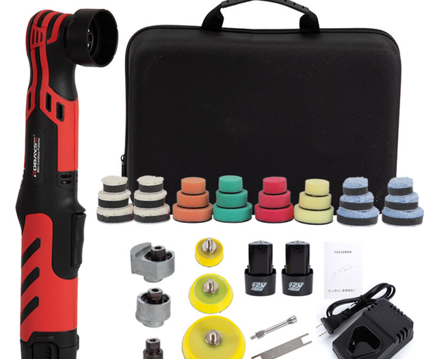 Mini lucidatrice 12V senza fili – 24 pezzi con 2 batterie 