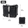 Top case per moto 45L – Baule impermeabile con piastra di montaggio 