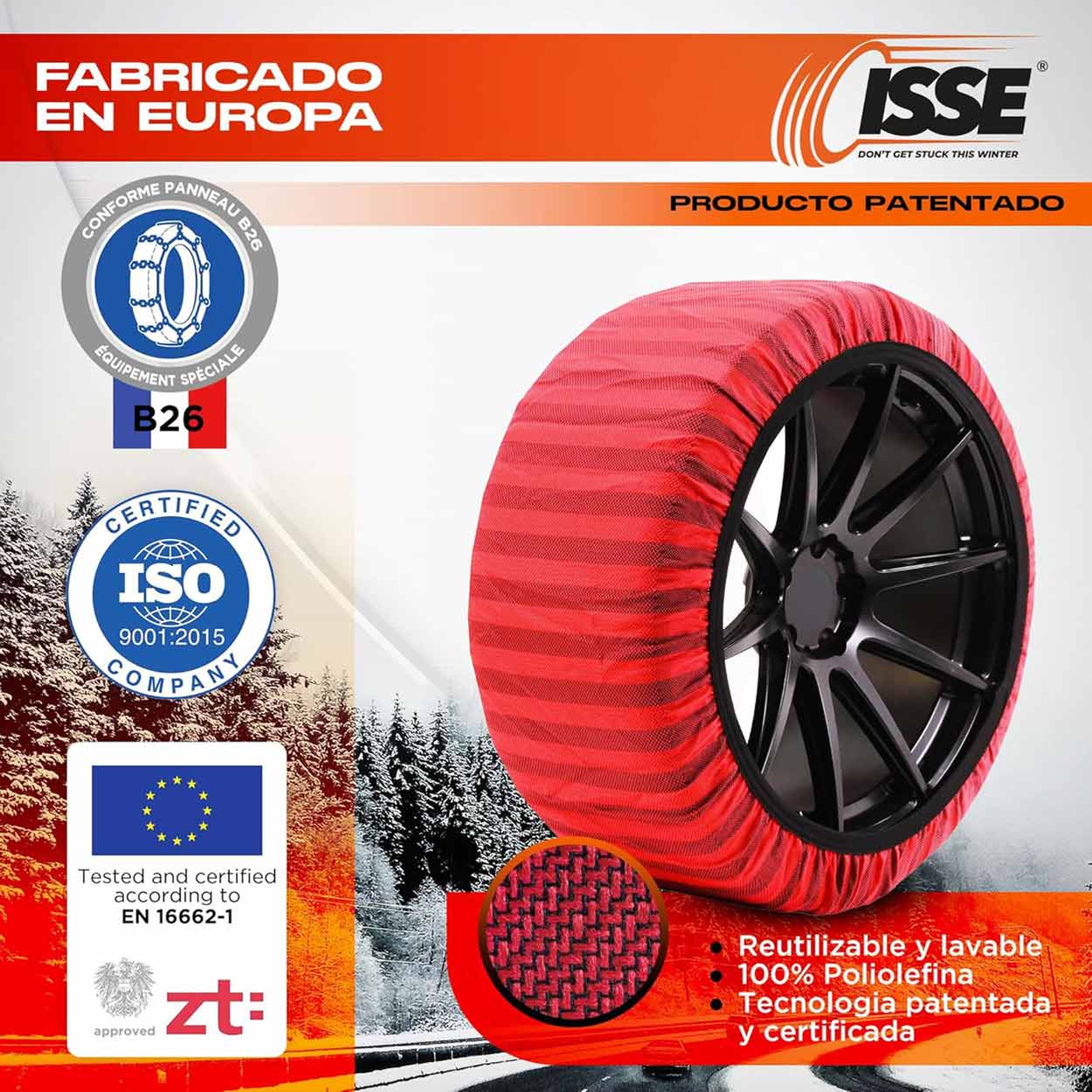 Catene da neve in tessuto Isse Classic