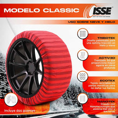 Catene da neve in tessuto Isse Classic per la guida invernale