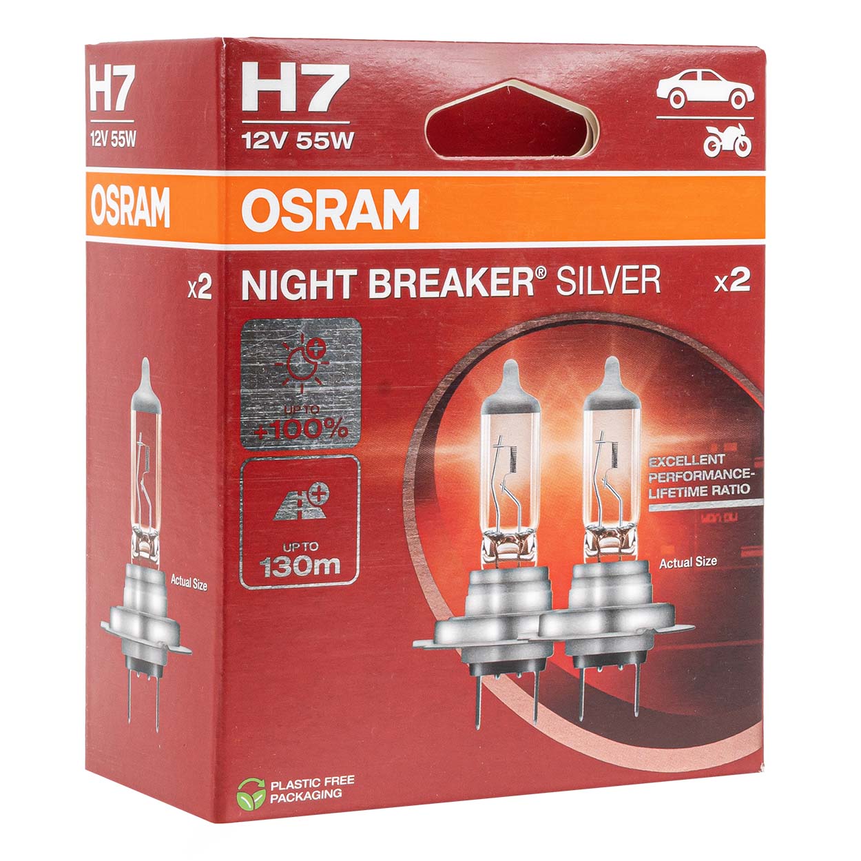 Lampadine alogene Osram H7 NIGHT BREAKER SILVER, 2 pezzi.