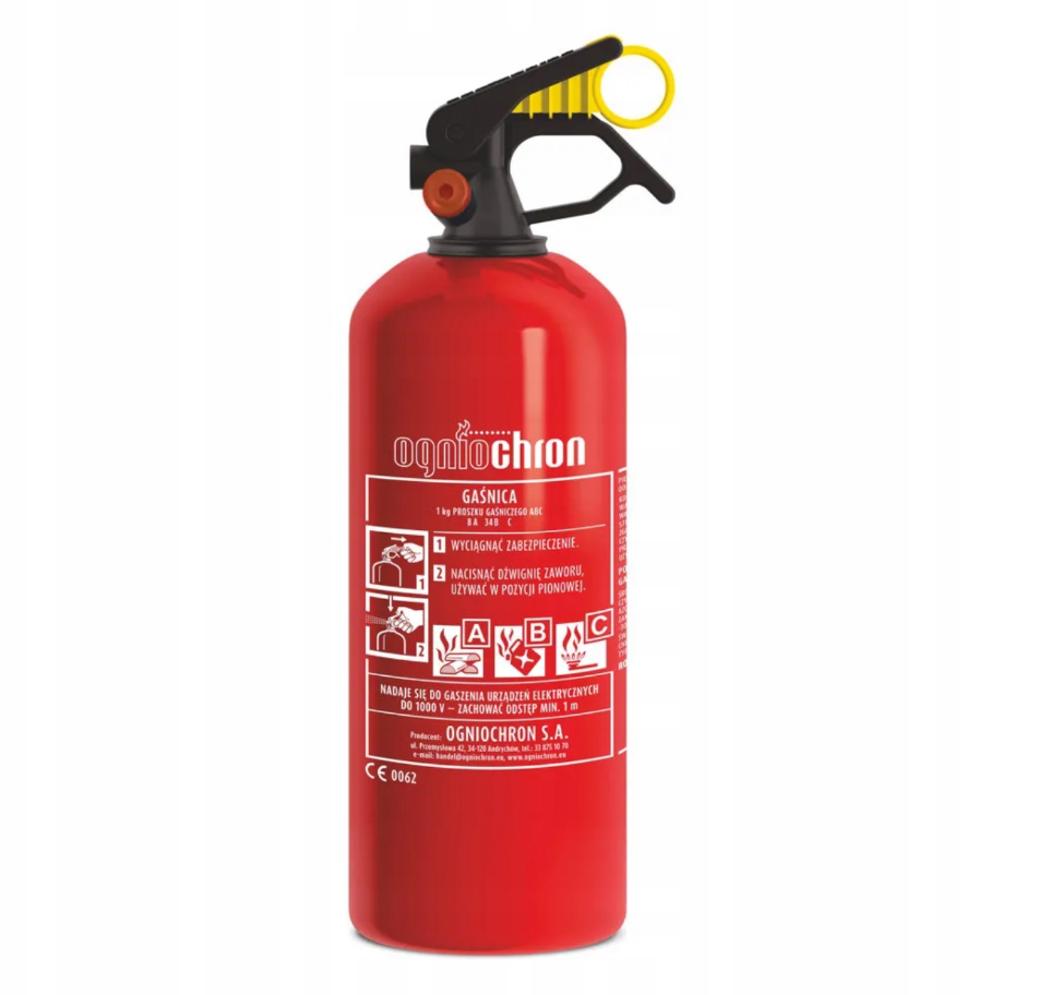 Estintore a polvere ABC da 1 kg per auto con supporto da parete