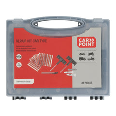 Kit riparazione pneumatici Carpoint – 31 pezzi, impugnatura in plastica 