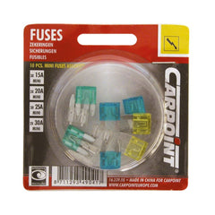 Carpoint mini fusibili a lama assortiti 15-30 A, 10 pezzi 