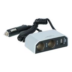 Carpoint presa sdoppiata 2x12V 1xUSB-A 2,4A 