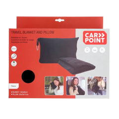 Coperta da viaggio e cuscino da viaggio Carpoint, nero, 2 in 1 