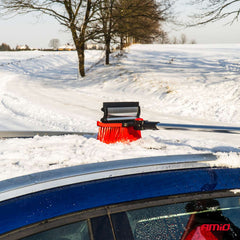 Spazzola da neve telescopica con raschietto per ghiaccio e tergivetro in gomma – 98–134 cm 