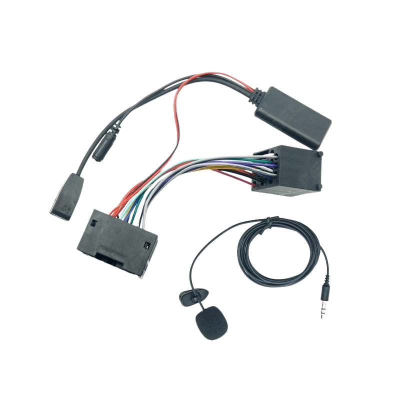 Bluetooth Adapter – BMW E46 (2002–2006) wiring harness and microphone for audio streaming and hands-free calls.