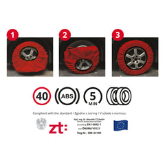 Calze da neve AMiO per auto – EN 16662-1 & ÖNORM V5121 | 2 pz. 