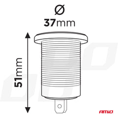 Teknisk illustration af USB-oplader til 12-24 V