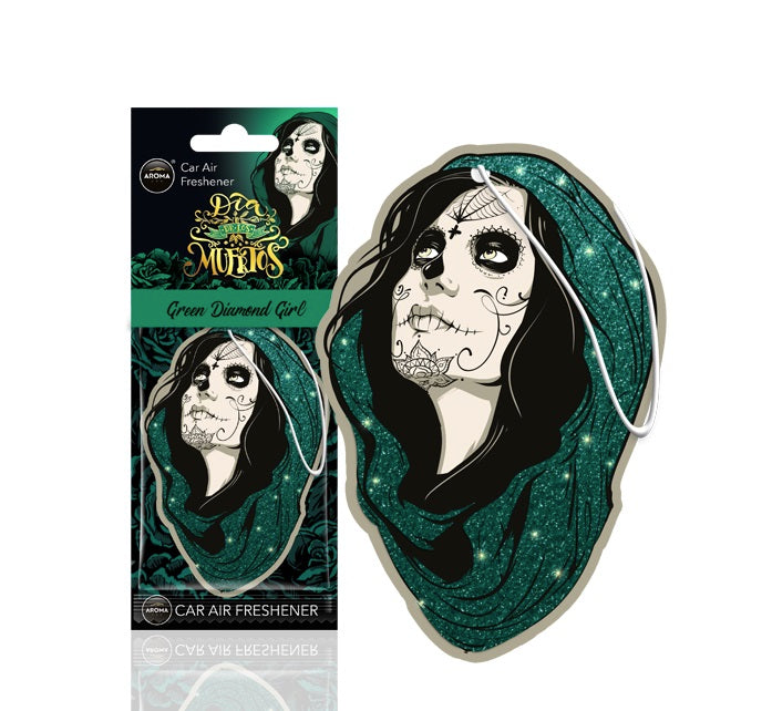 Dia de los Muertos Blue Diamond Girl luftfrisker til bil